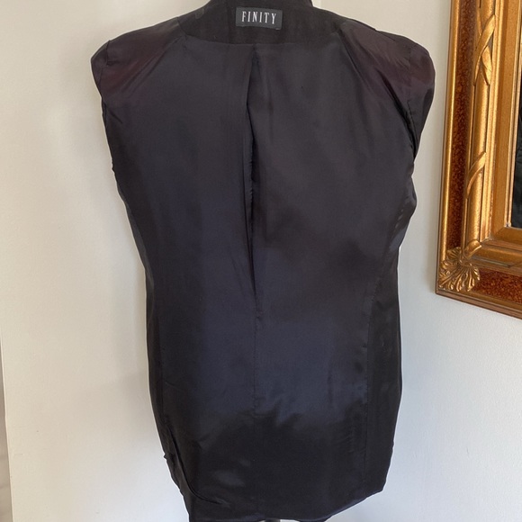 New Finity Blazer Jacket Lined Cardigan Linen Blend Women`s 3 Buttons Black 8 - Picture 7 of 10
